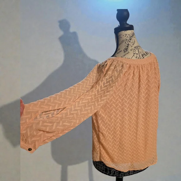 Cato Light‎ Coral Chevron Blouse - Picture 2 of 6